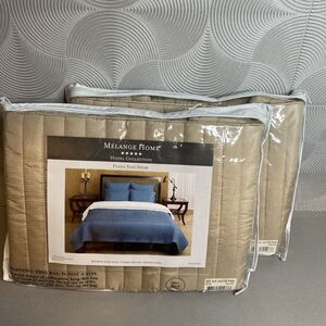 Melange Home Plaza‎ Silk Sham (2) Taupe Silk Quilted Sham